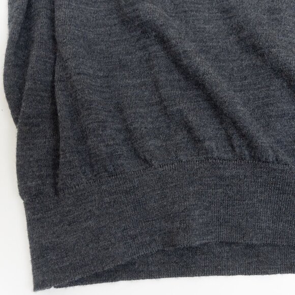 Massimo Dutti 100% Merino Wool Mock Neck Sweater Mens Medium Charcoal Gray Slim - Picture 7 of 12